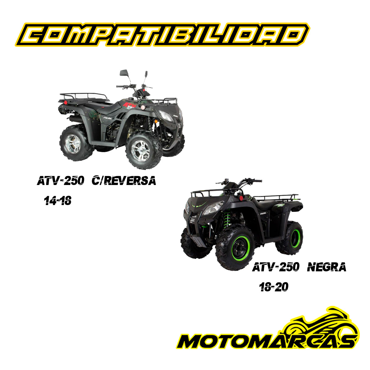 HORQUILLA DELANTERA IZQUIERDA PARA MOTOCICLETA ATV-250 CON REVERSA AÑOS  14-18 COMPATIBILIDAD  ATV-250 NEGRA AÑOS  18-20